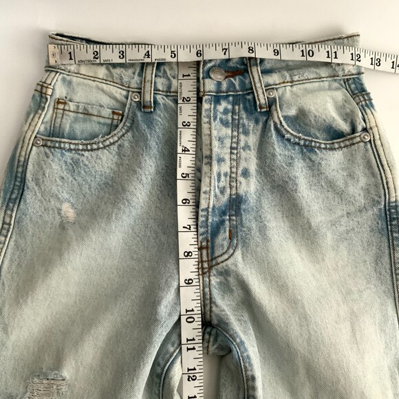 Revice Jeans Butt Cut Distressed Button Fly Straight Leg Blue 24 - Picture 7 of 13